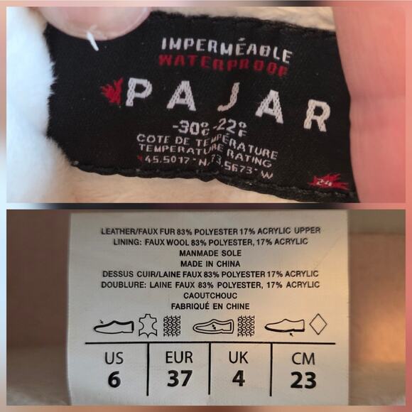 Pajar Canada Jules Women's Sneaker Mules size 6, New, tan & faux sherpa - Picture 11 of 12